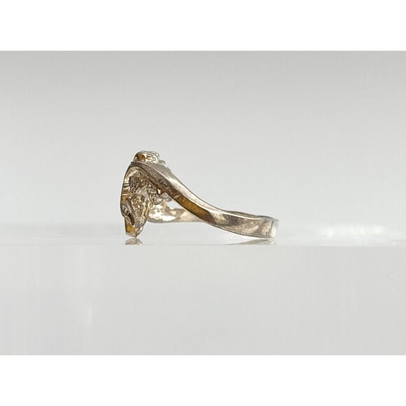 Multi Heart Shaped Carved Love Themed Sterling Silver 925 Vintage Ring - sz 6 - Picture 6 of 14